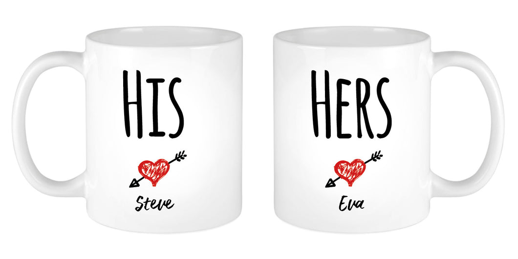 His & Hers Valentine's mugs