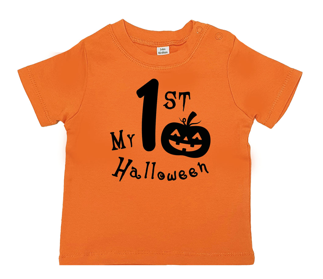 Personalised Orange Pumpkin Infants My 1st Halloween T-Shirt