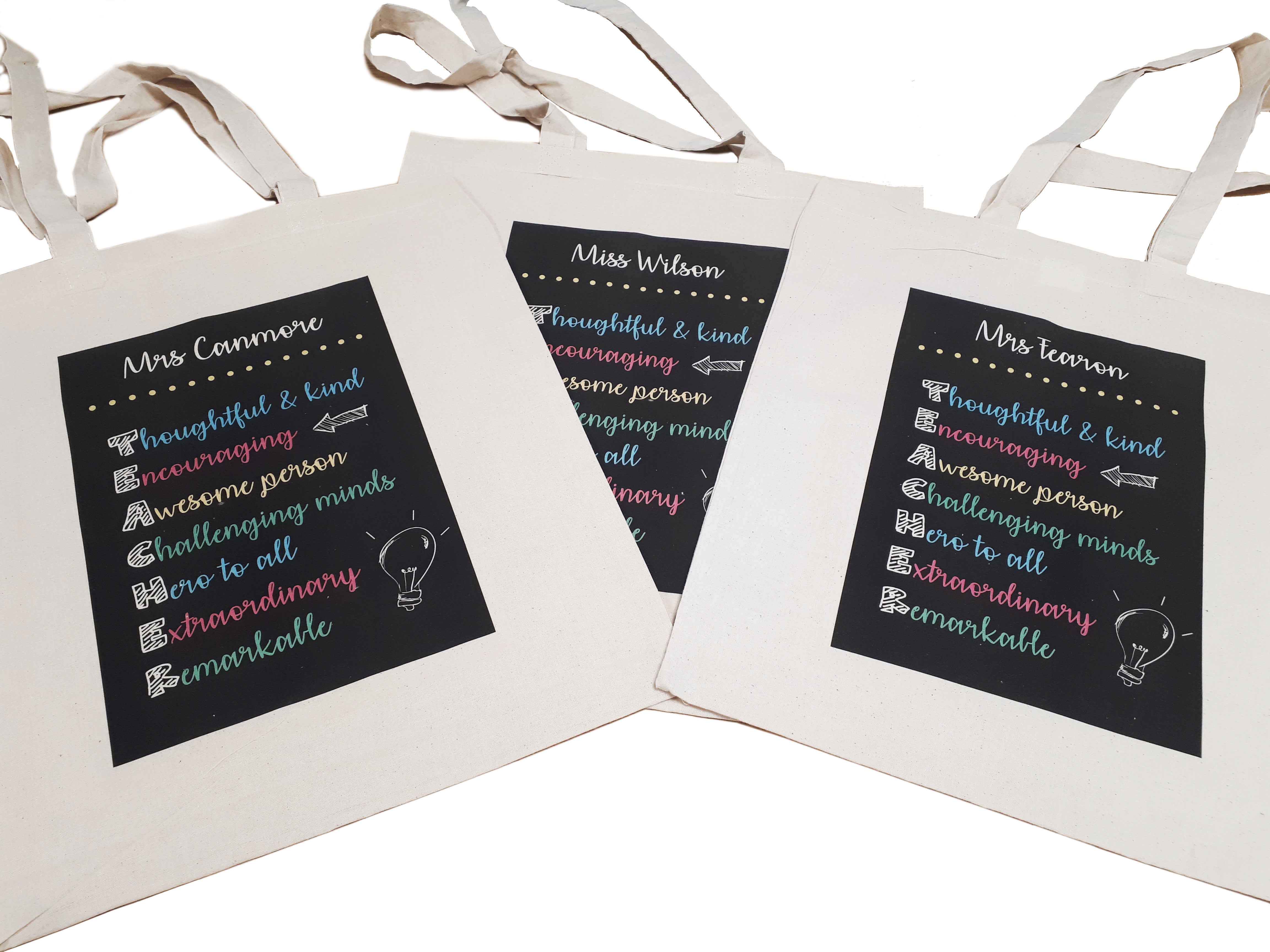 Personalized totes for outlet teachers